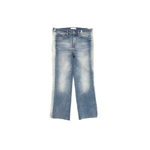 Loft Vintage Straight Raw Hem Women's size 2‎ Two Tone Blue Denim Jeans